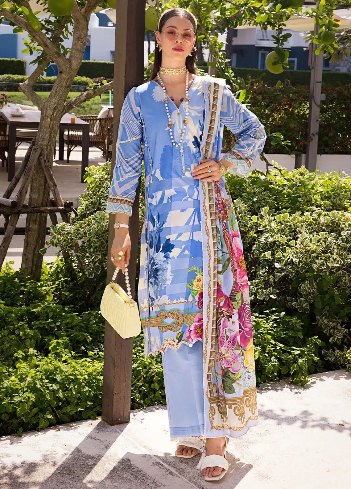 Elaf Luxury Printed Lawn 3 Piece Unstitched Suit EF24P EOP-01B DARIS