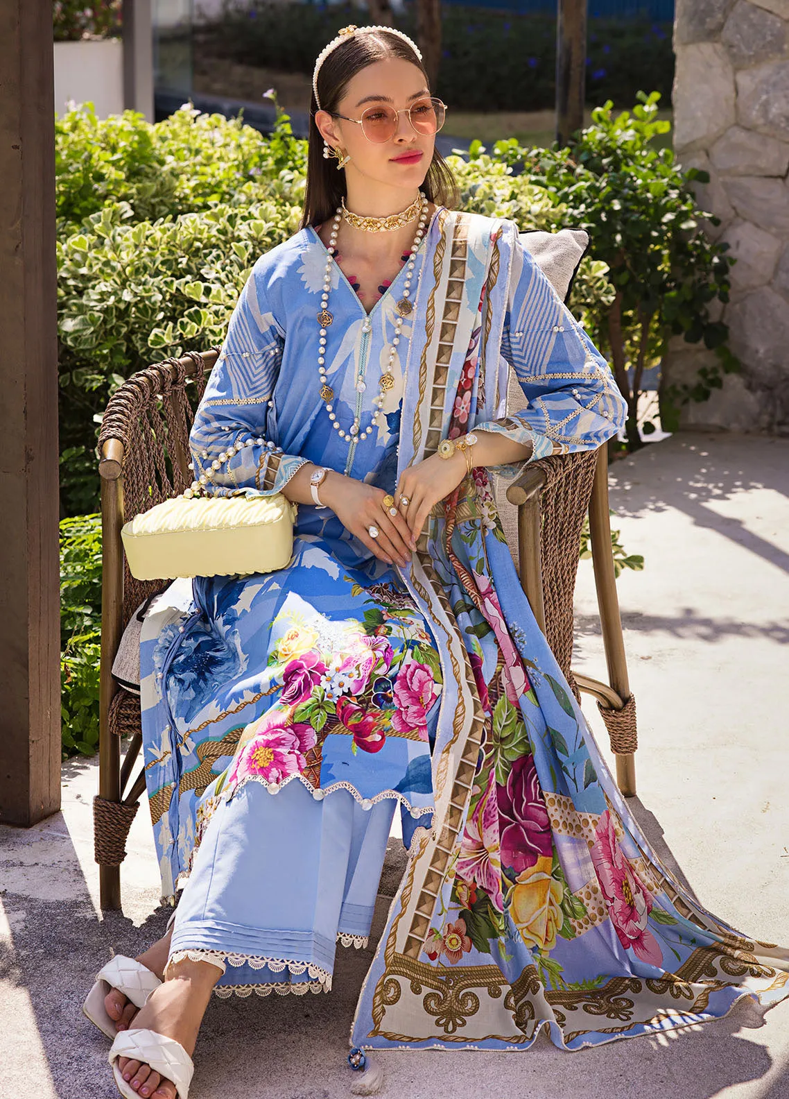 Elaf Luxury Printed Lawn 3 Piece Unstitched Suit EF24P EOP-01B DARIS