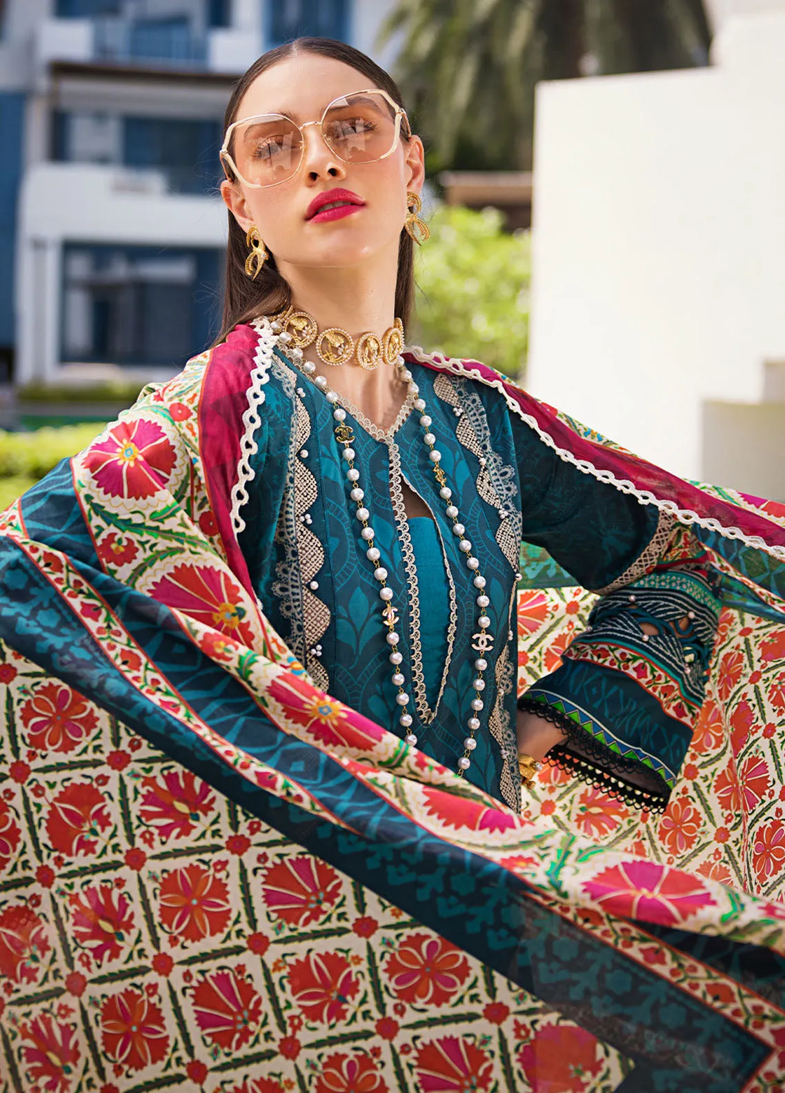 Elaf Luxury Printed Lawn 3 Piece Unstitched Suit EF24P EOP-07A FAUNA