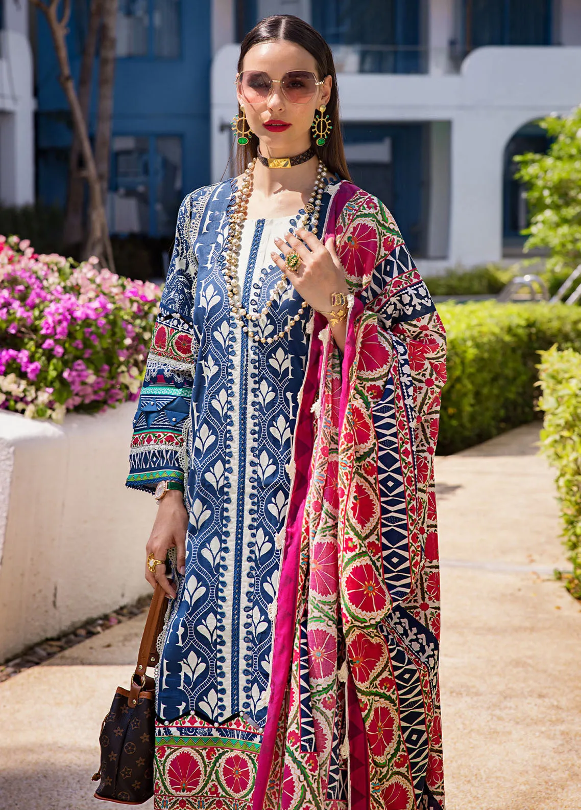 Elaf Luxury Printed Lawn 3 Piece Unstitched Suit EF24P EOP-07B ELNAZ