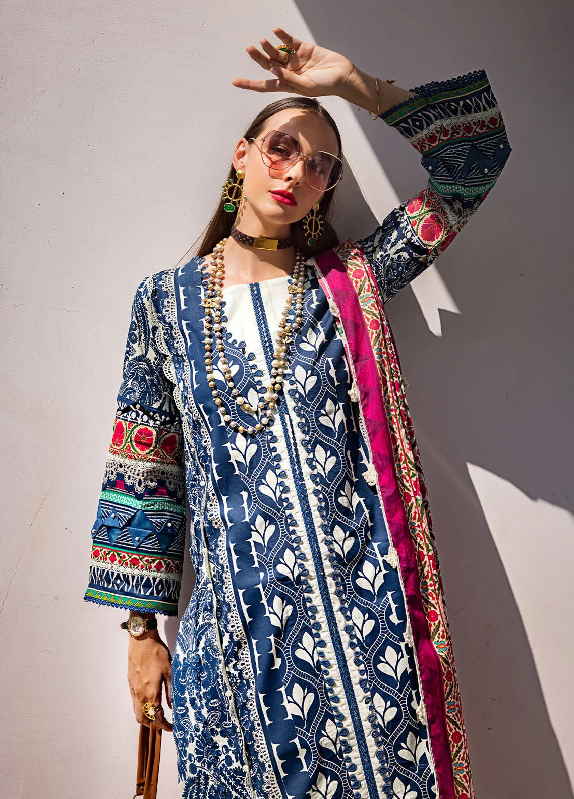 Elaf Luxury Printed Lawn 3 Piece Unstitched Suit EF24P EOP-07B ELNAZ