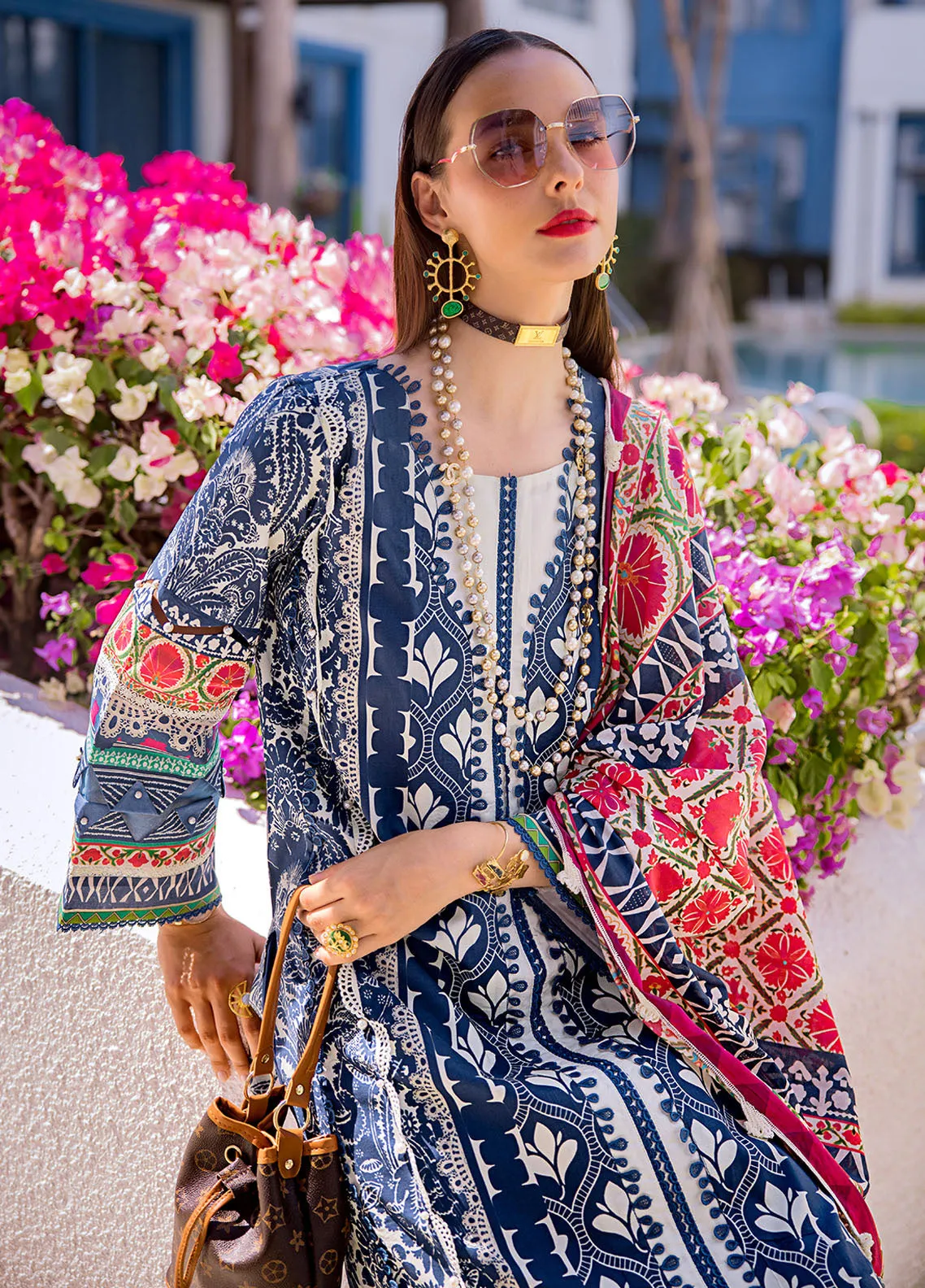 Elaf Luxury Printed Lawn 3 Piece Unstitched Suit EF24P EOP-07B ELNAZ