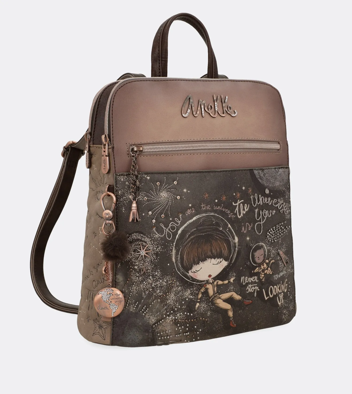 Elegant universe backpack for walks