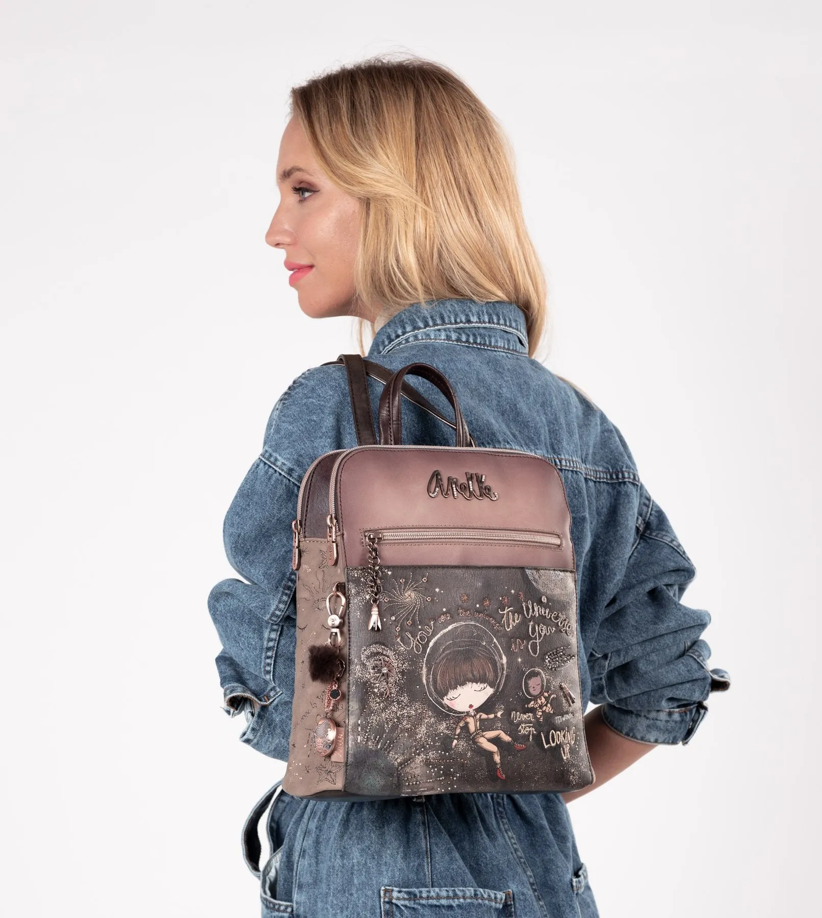 Elegant universe backpack for walks