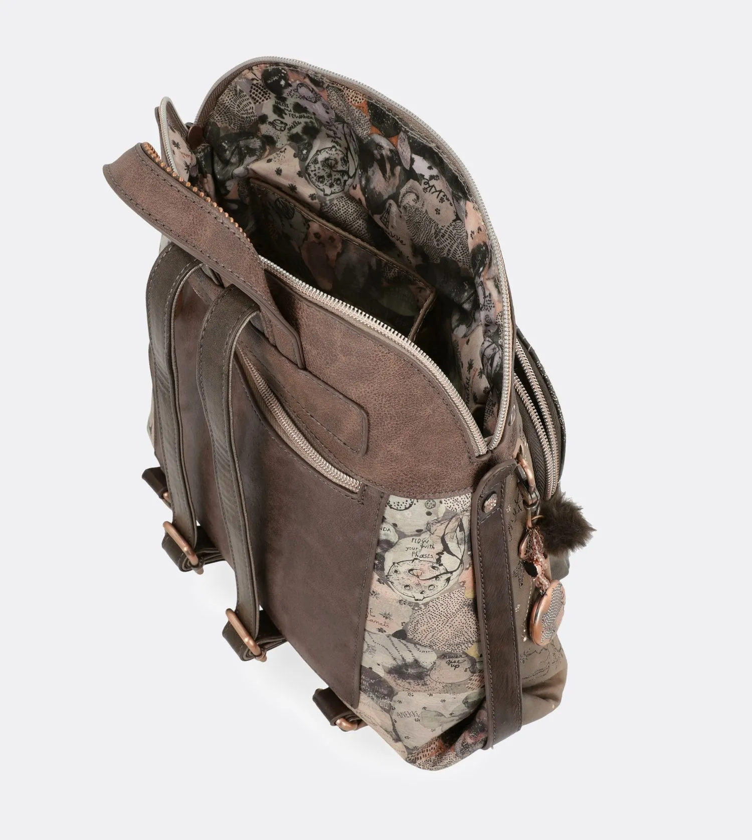 Elegant universe backpack with a printed design