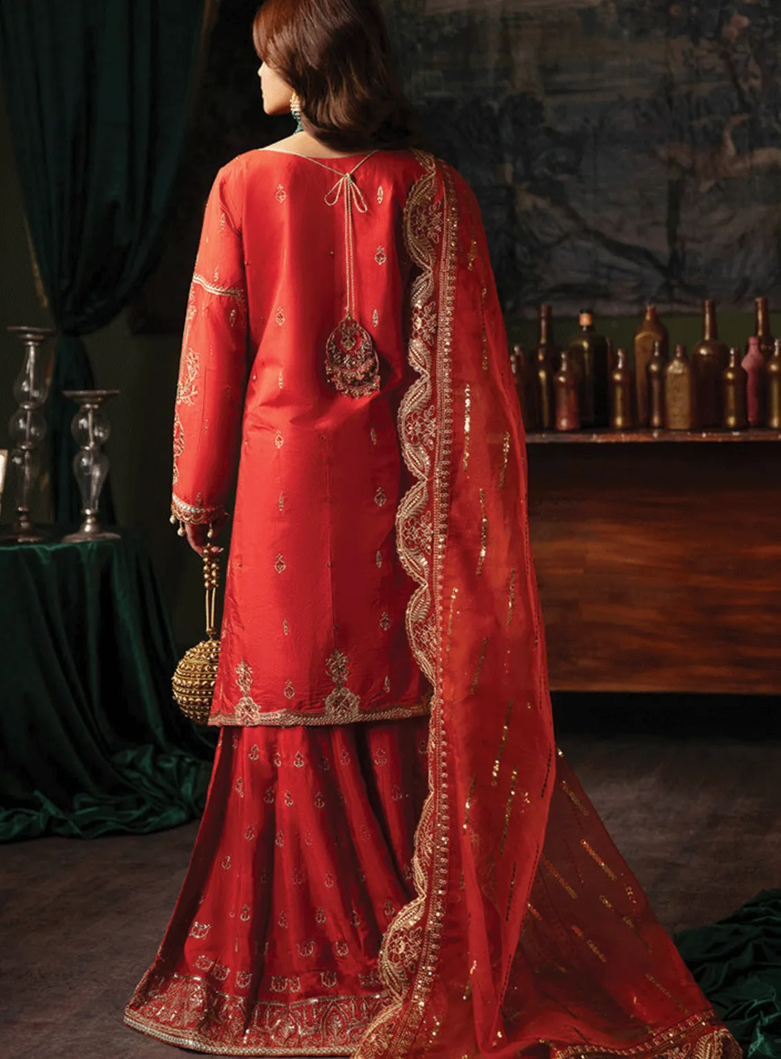 Emaan Adeel Embroidered Silk Unstitched 3 Piece Suit - EA23S NR-04 MAHJABEEN