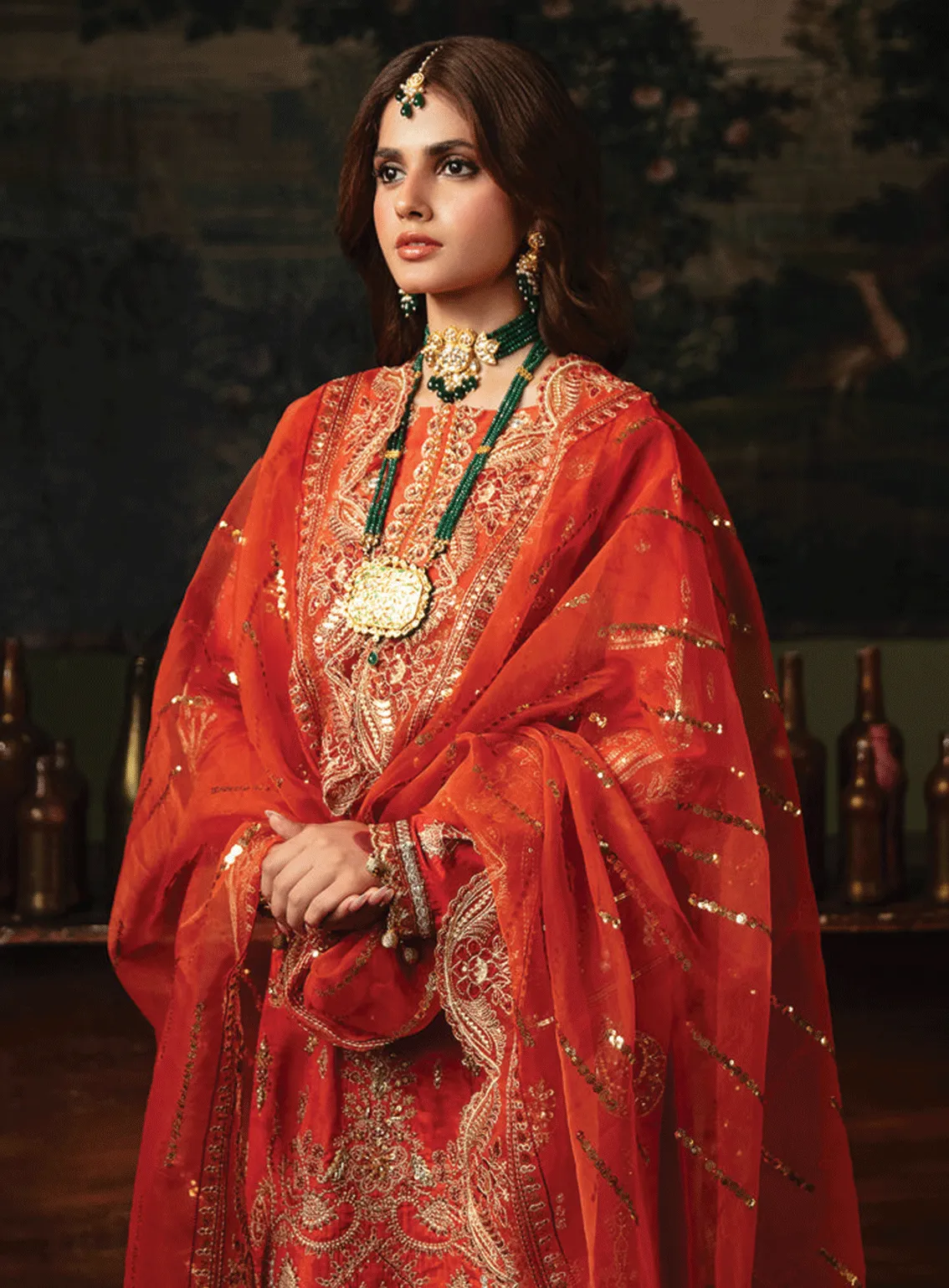 Emaan Adeel Embroidered Silk Unstitched 3 Piece Suit - EA23S NR-04 MAHJABEEN