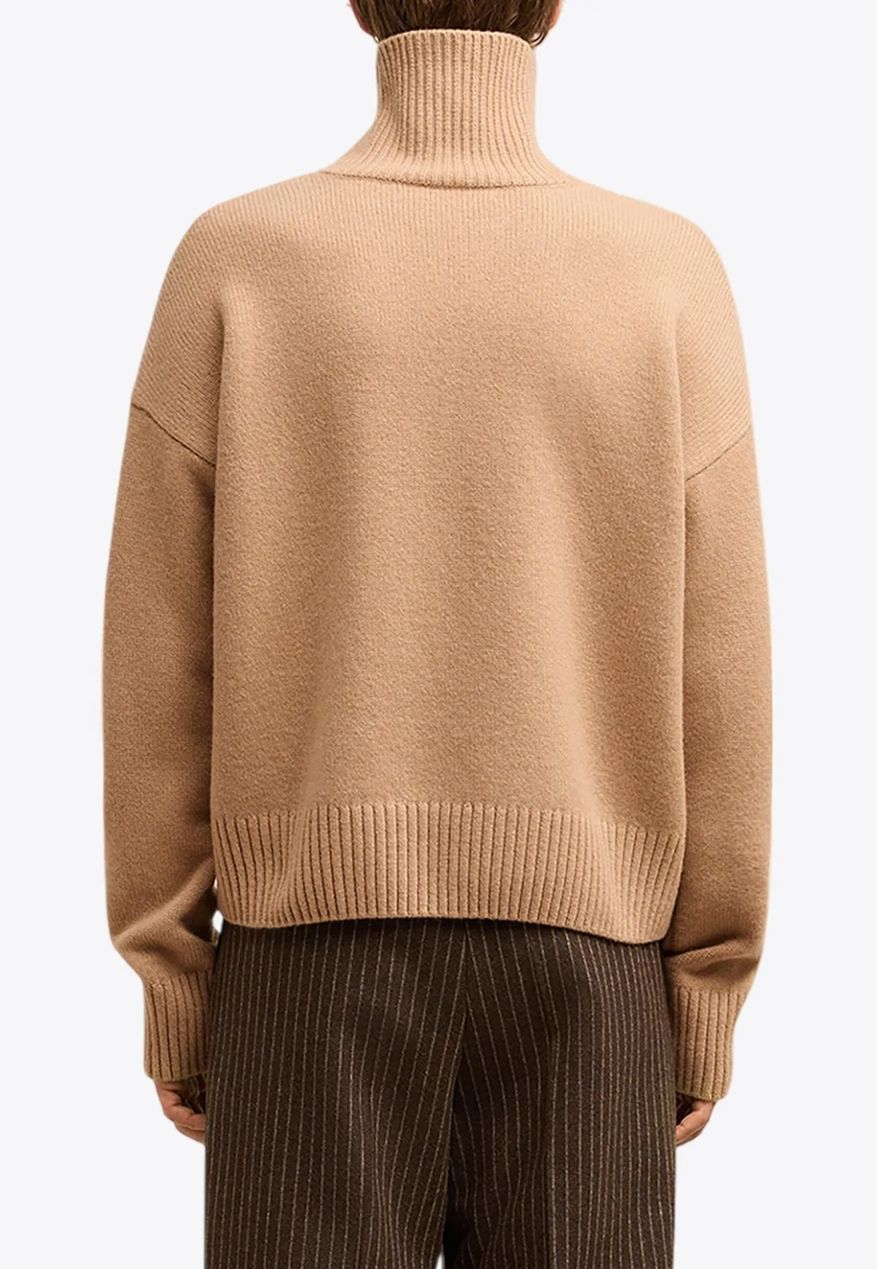 Embossed Ami De Coeur Turtleneck Sweater