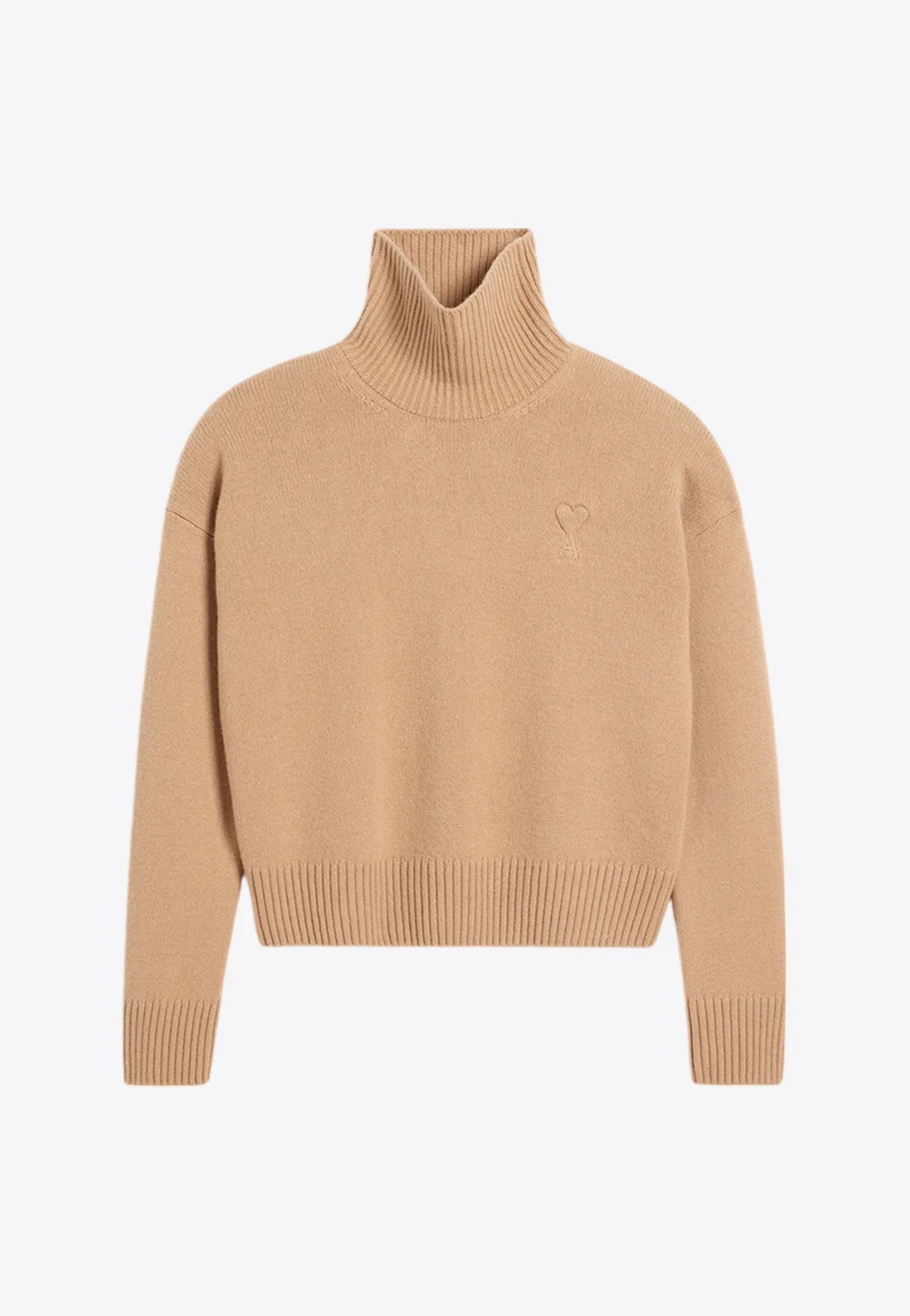 Embossed Ami De Coeur Turtleneck Sweater