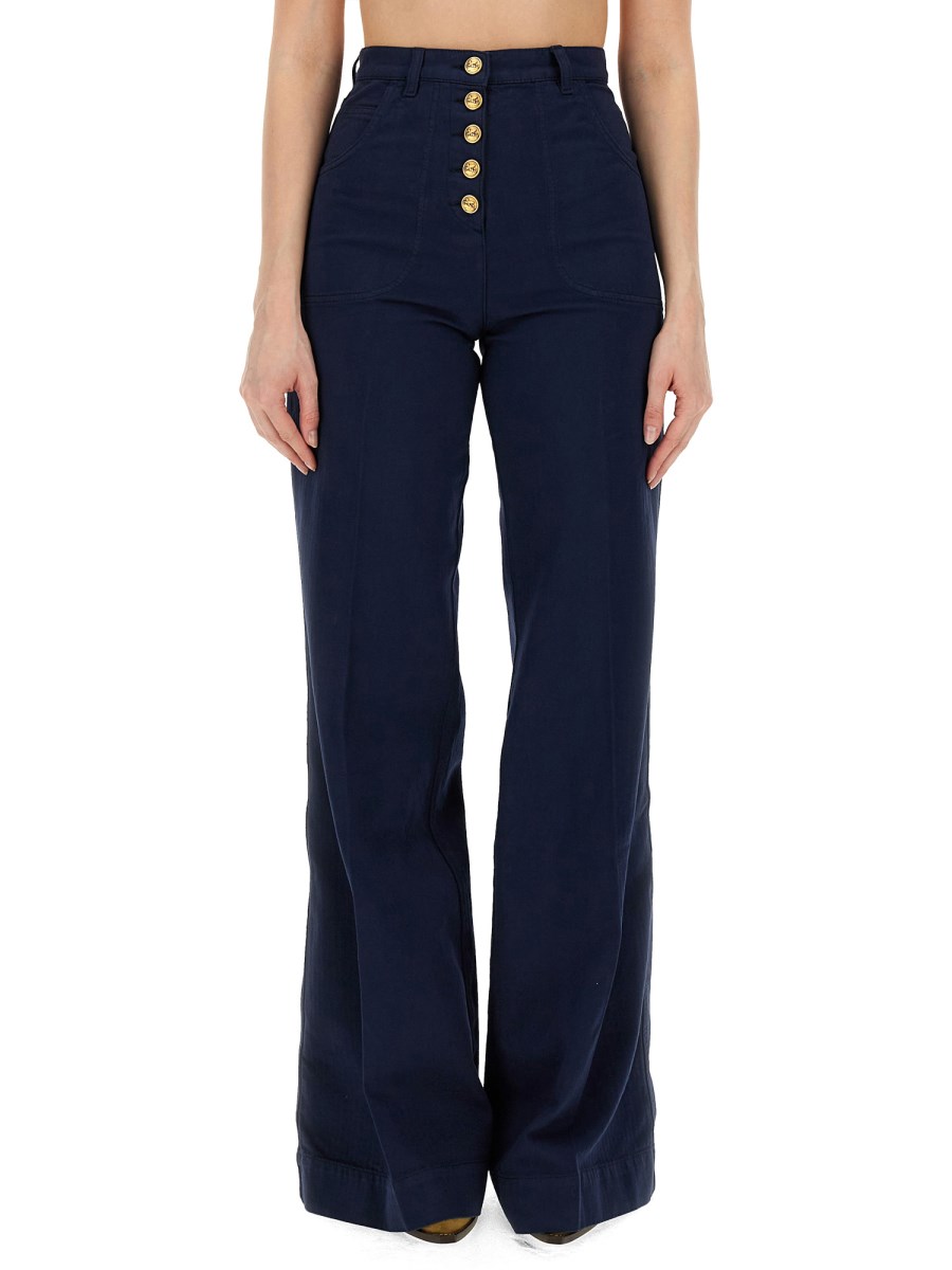 ETRO    FLARE FIT JEANS WITH PEGASUS BUTTONS