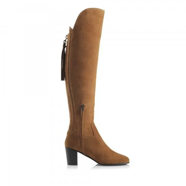 Fairfax & Favor Womens The Heeled Amira Boot in Tan Suede