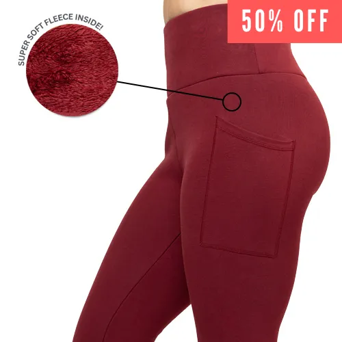 Fleece Lined Leggings | Merlot