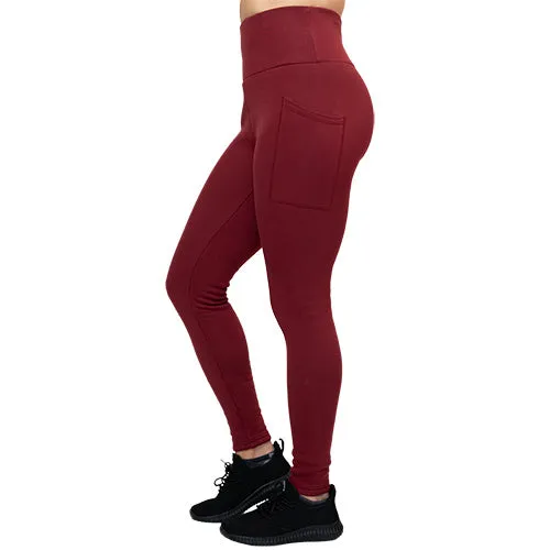 Fleece Lined Leggings | Merlot