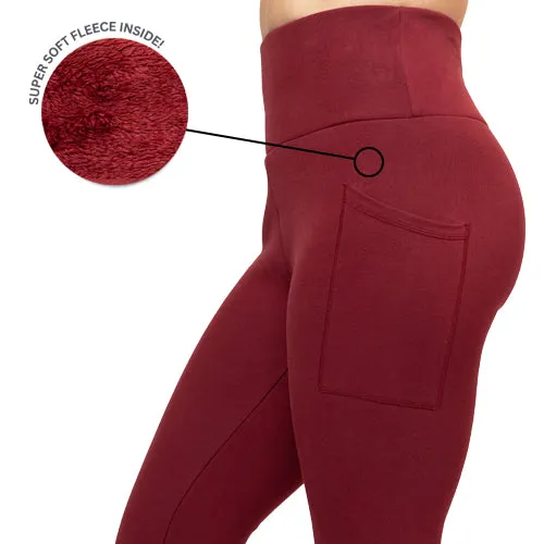 Fleece Lined Leggings | Merlot