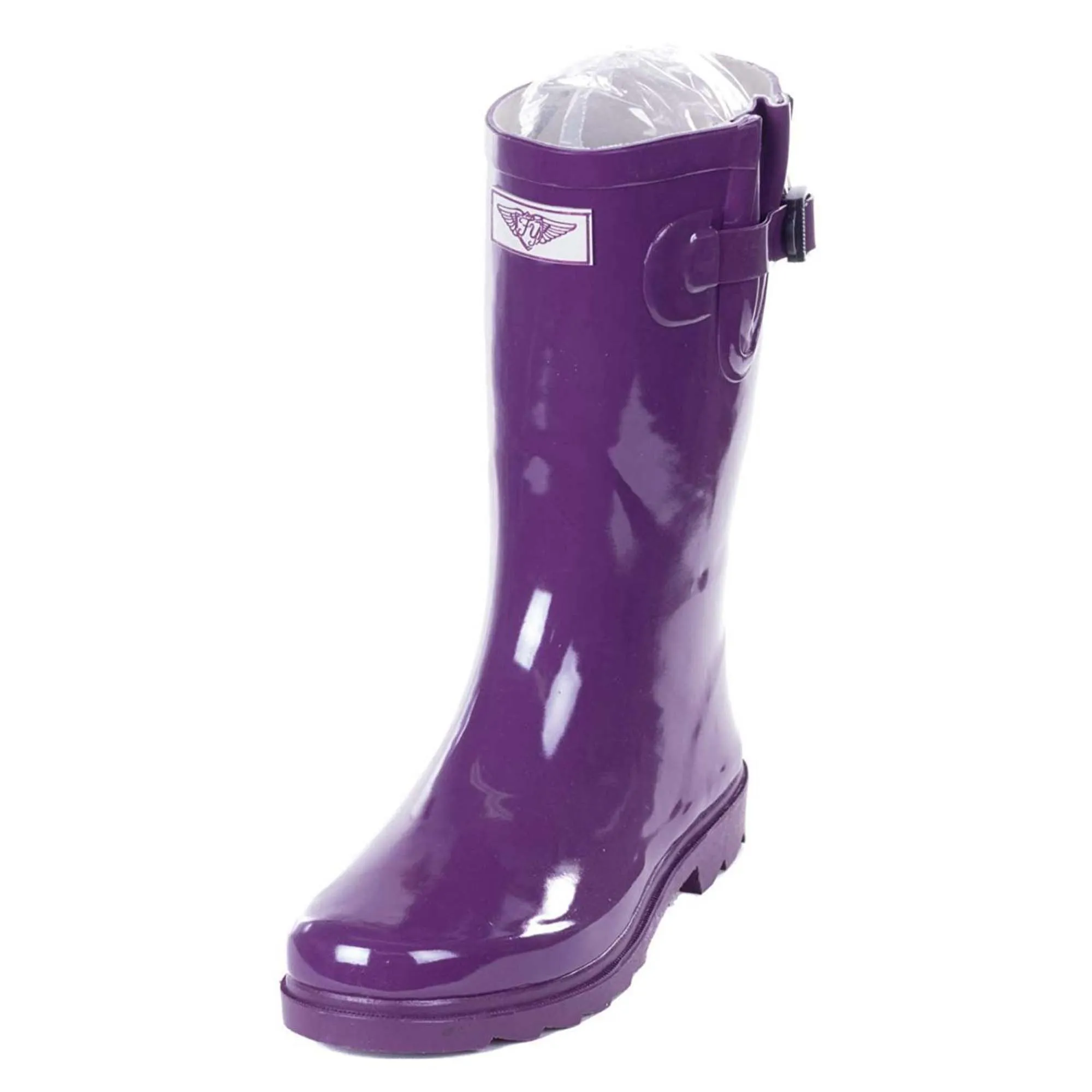 Forever Young Women's Mid-Calf Solid Color Rubber Rain Boots