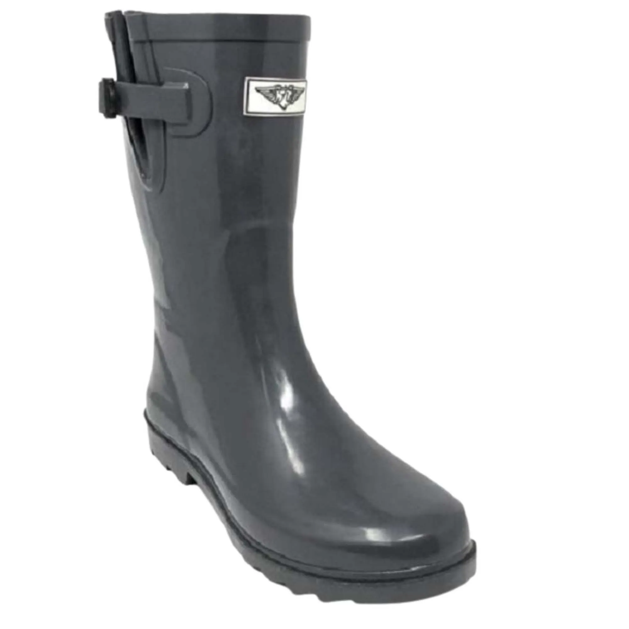 Forever Young Women's Mid-Calf Solid Color Rubber Rain Boots