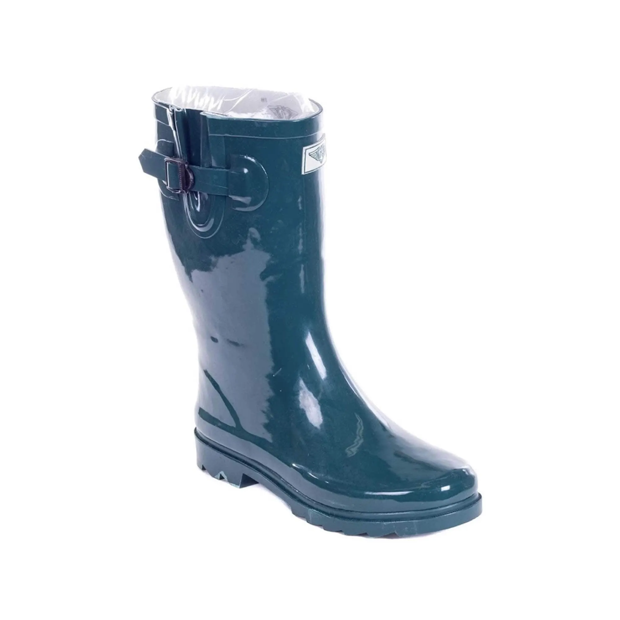 Forever Young Women's Mid-Calf Solid Color Rubber Rain Boots