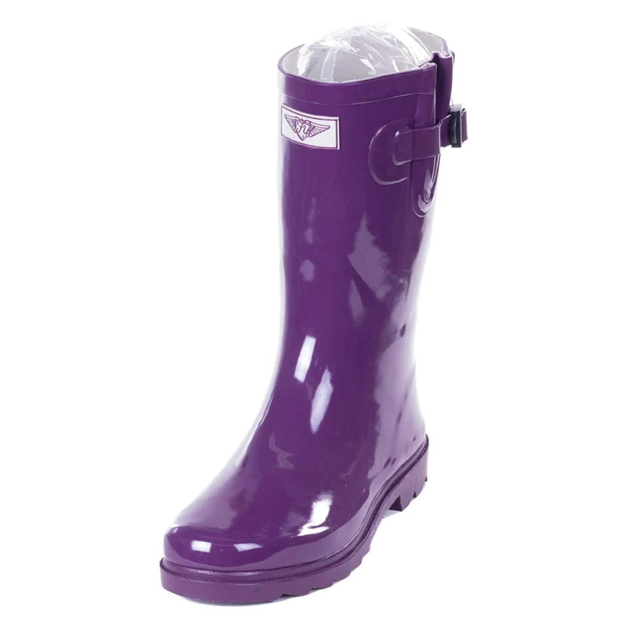 Forever Young Women's Mid-Calf Solid Color Rubber Rain Boots