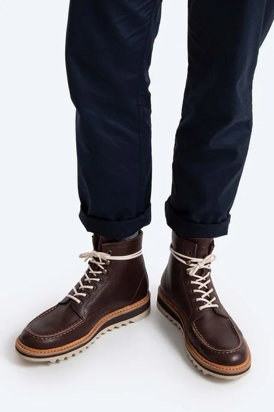 Fracap leather shoes EXPLORER men's brown color