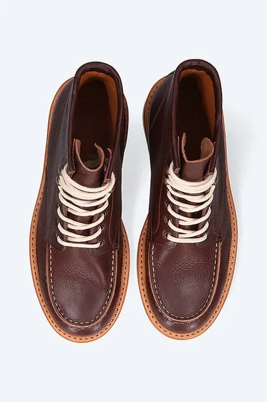 Fracap leather shoes EXPLORER men's brown color