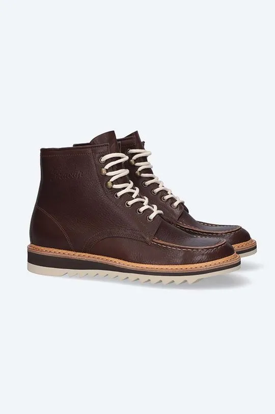 Fracap leather shoes EXPLORER men's brown color