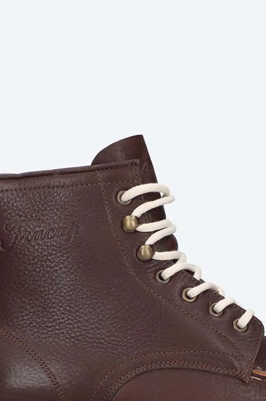 Fracap leather shoes EXPLORER men's brown color