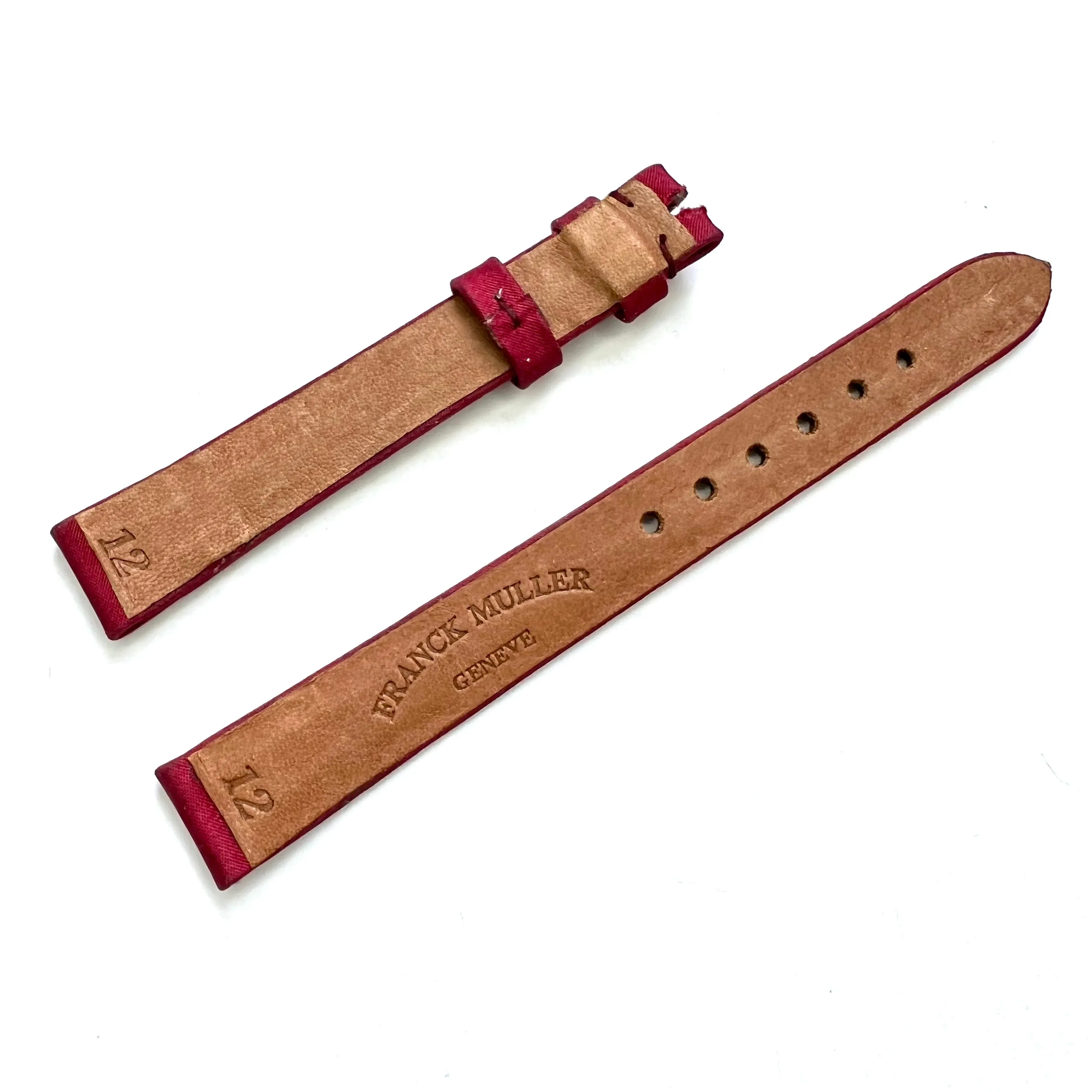 FRANCK MULLER 12/10mm Burgundy Satin/Leather Strap Band