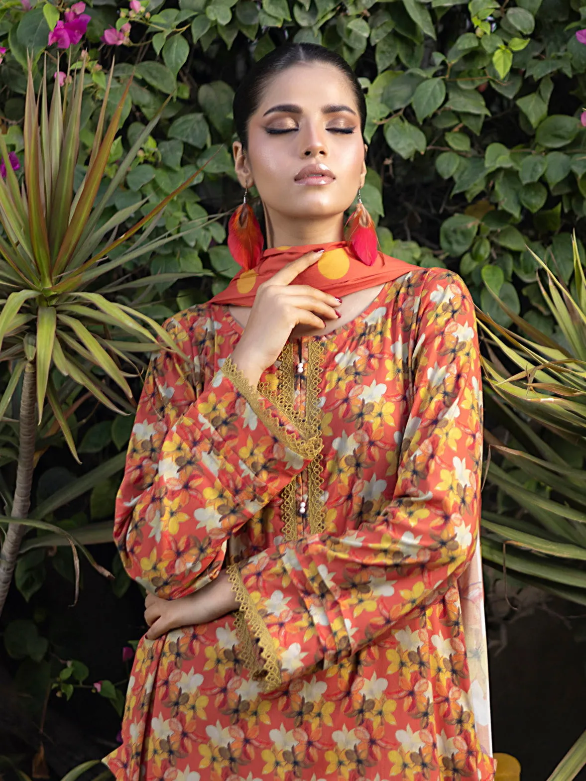 Ghazal by Regalia Textiles Printed Linen Unstitched 3Pc Suit D-15