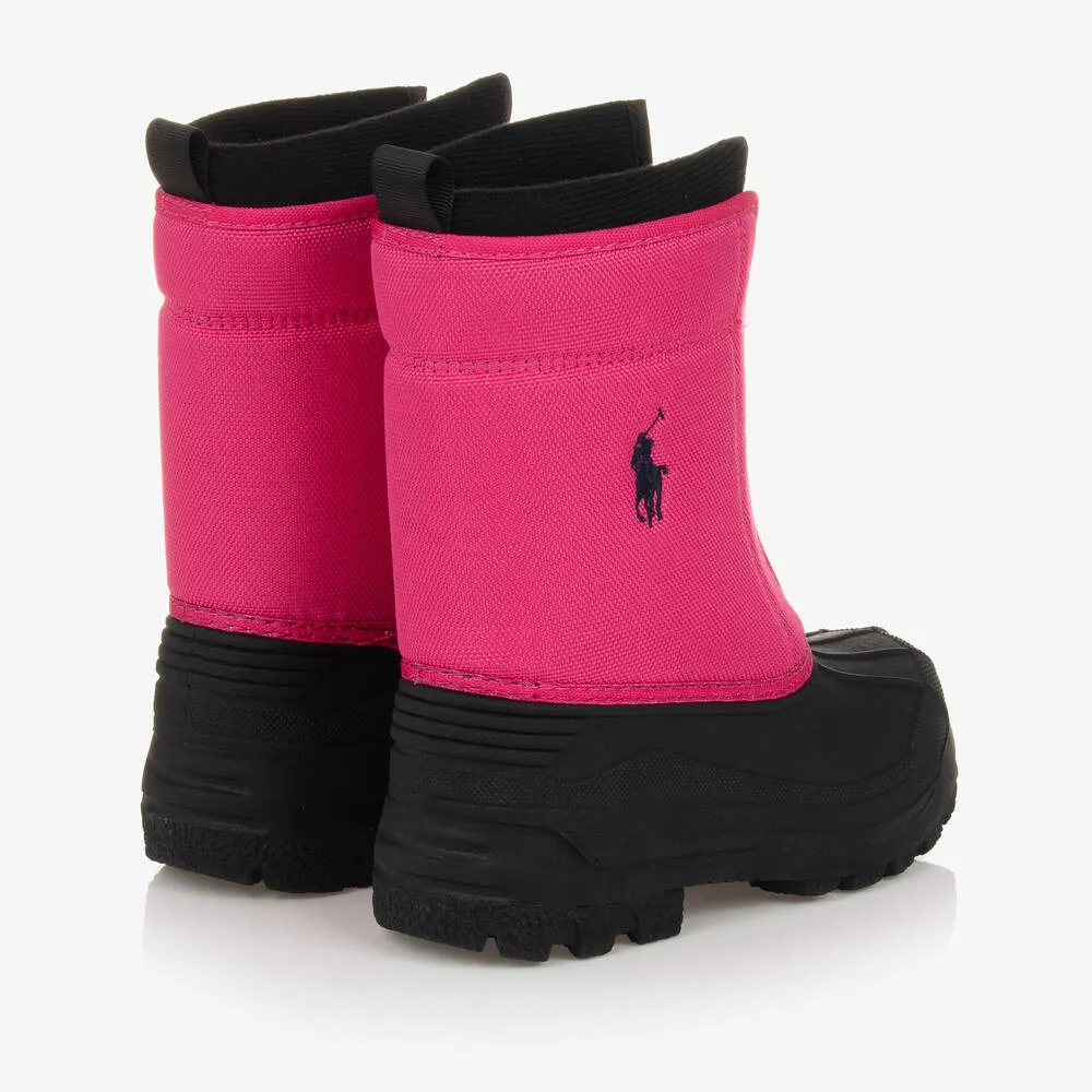 Girls Pink & Black Snow Boots