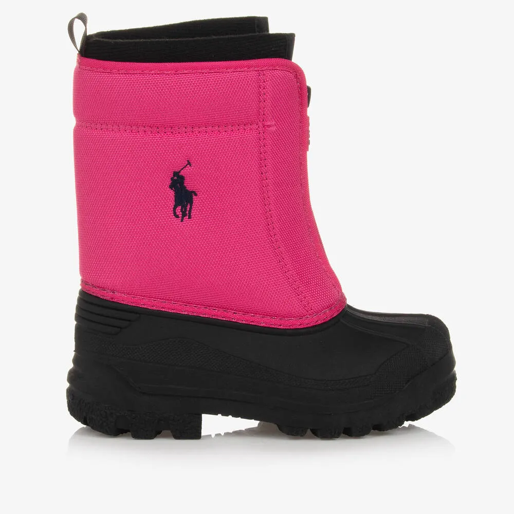 Girls Pink & Black Snow Boots