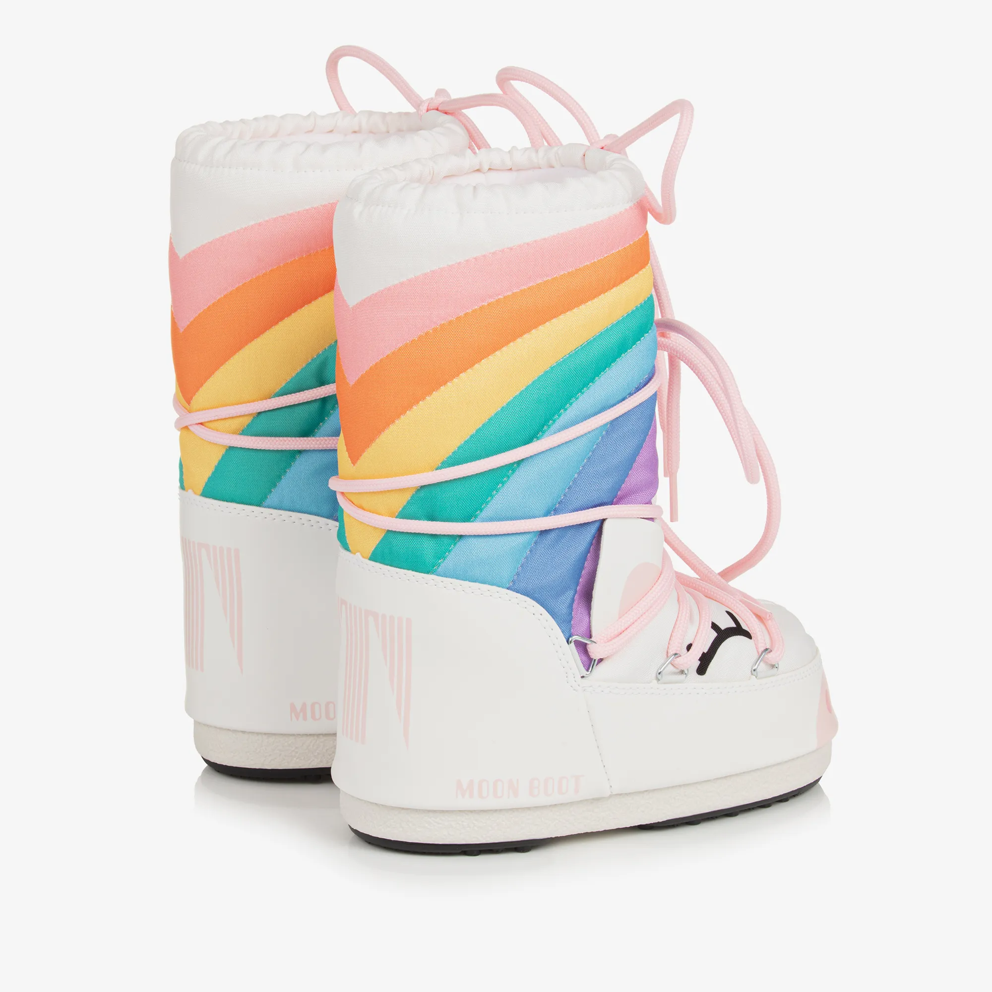 Girls White Unicorn Rainbow Snow Boots