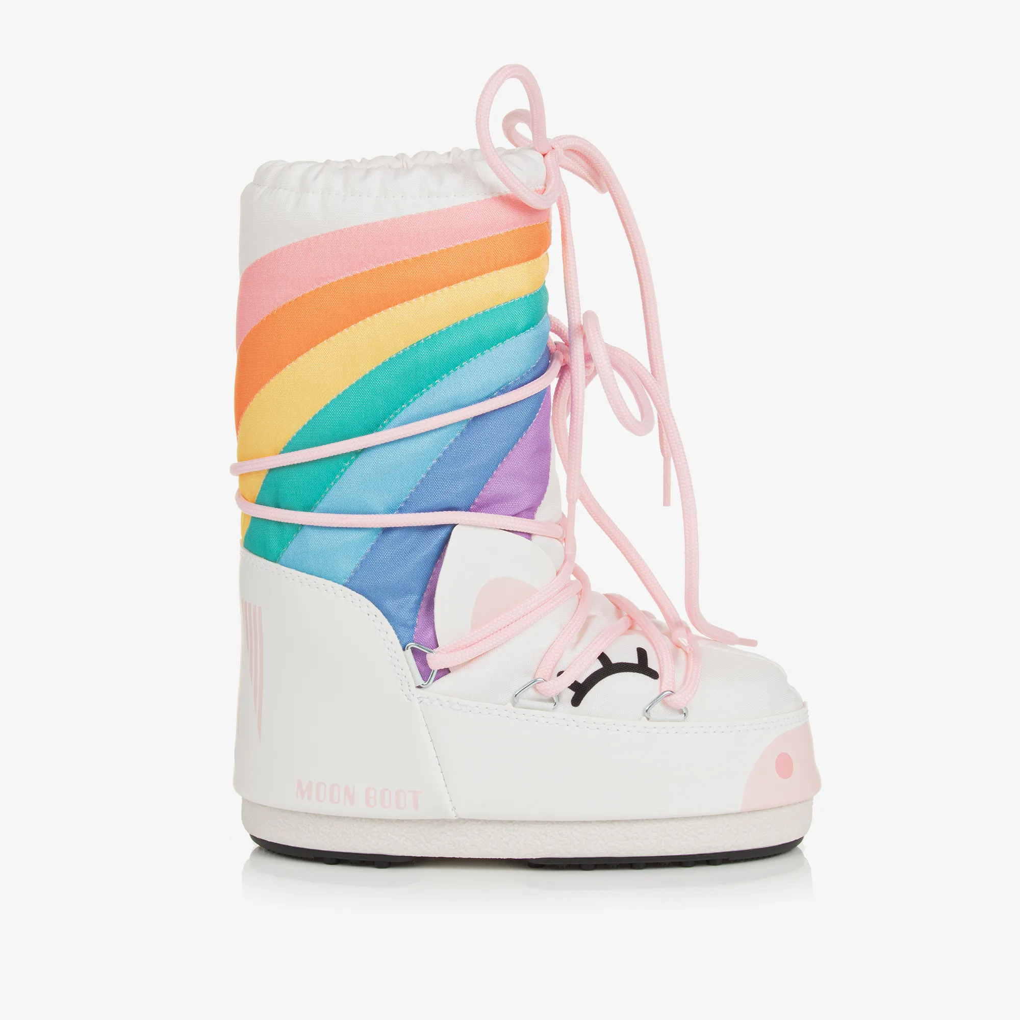 Girls White Unicorn Rainbow Snow Boots