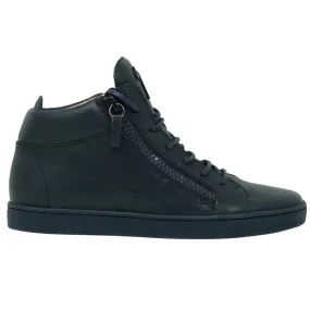 Giuseppe Zanotti Navy Blue High Top Sneaker