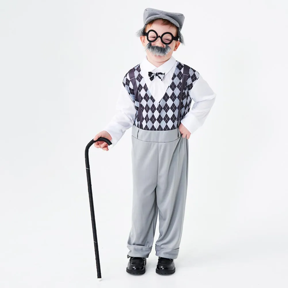 Grandpa Cosplay Costume Outfits Halloween Carnival Suit For Kids Children