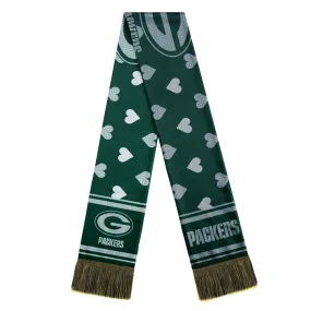 Green Bay Packers Glitter Heart Scarf