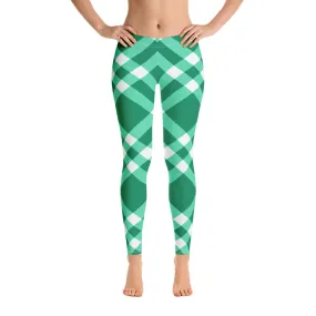 Green Gingham Leggings