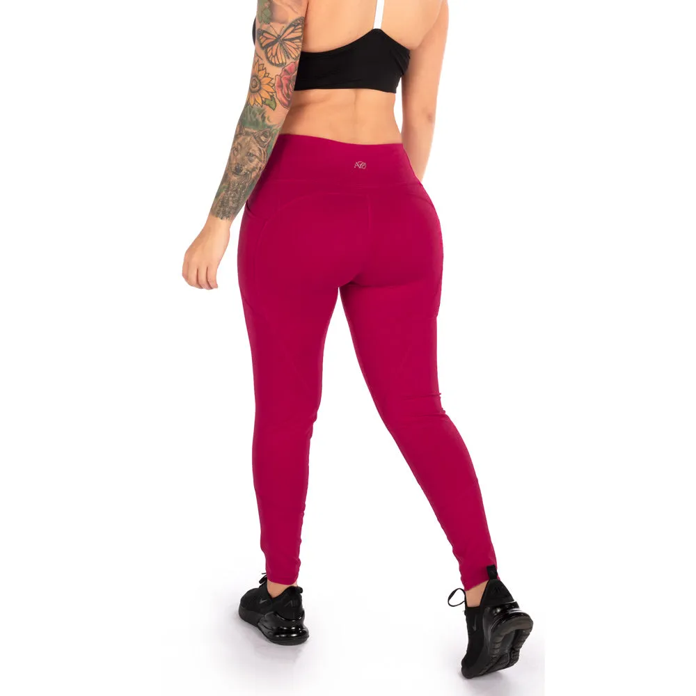 Heart Booty Leggings- Cranberry