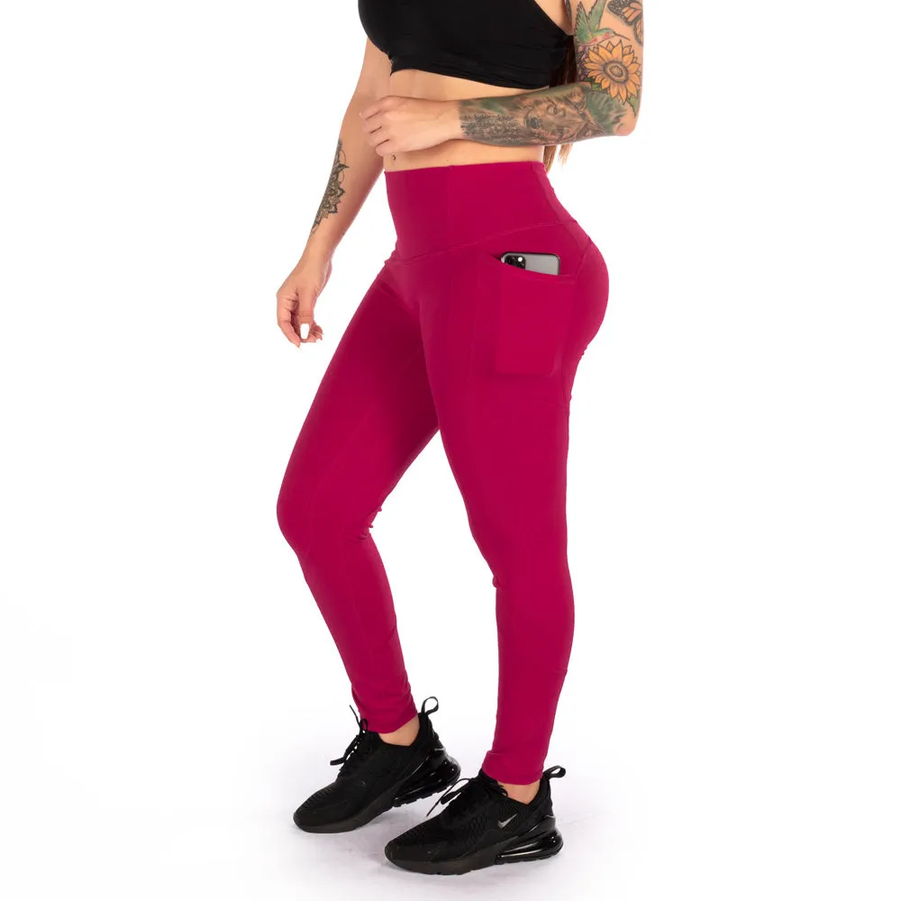 Heart Booty Leggings- Cranberry