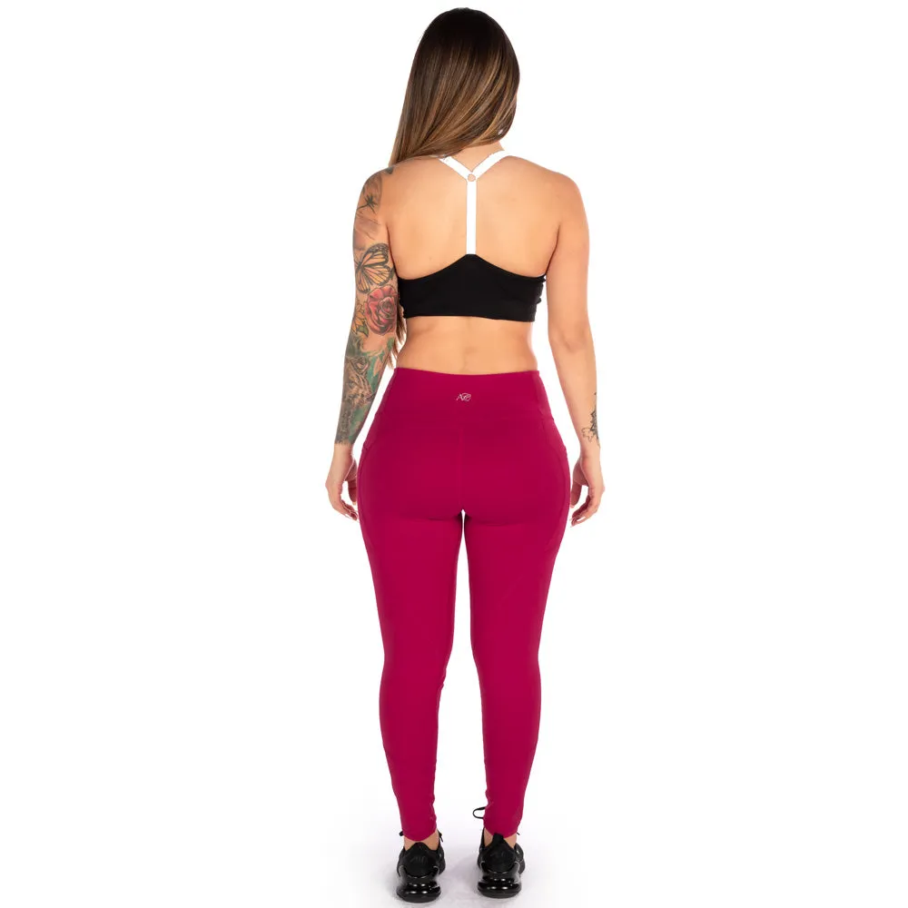 Heart Booty Leggings- Cranberry