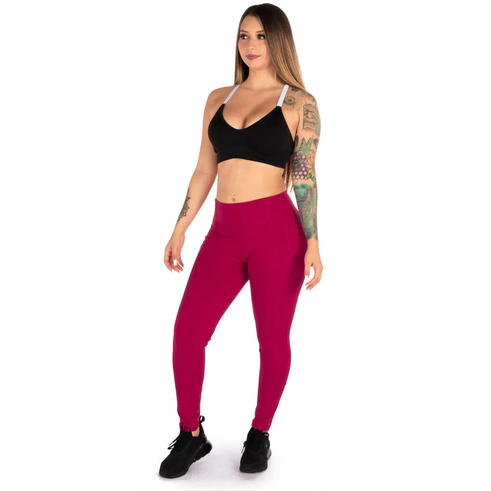 Heart Booty Leggings- Cranberry