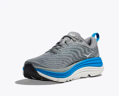 Hoka Men’s Gaviota 5 Athletic Shoes- Limestone/ Diva Blue **Wide Width**