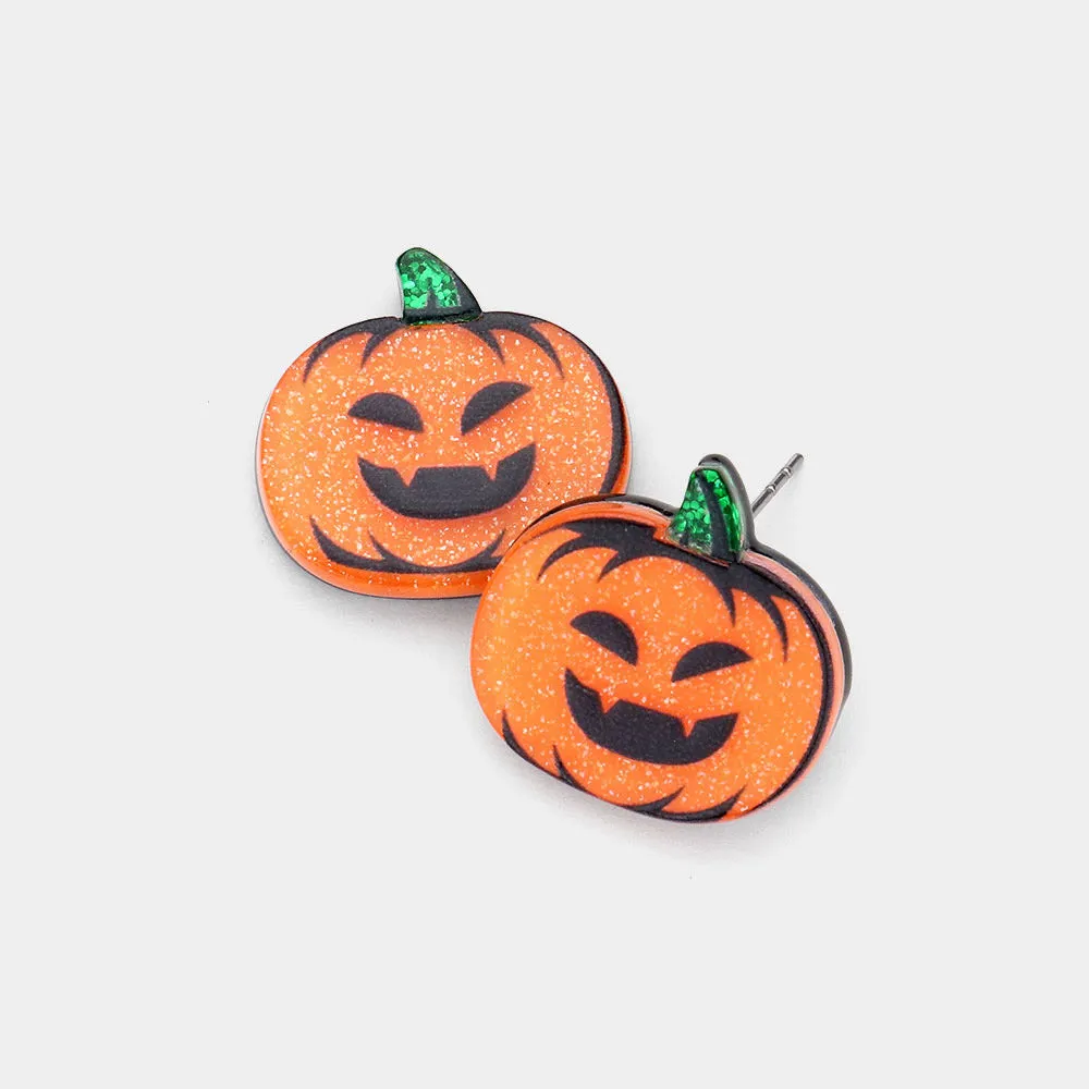 iLLASPARKZ Resin Pumpkin Stud Earrings