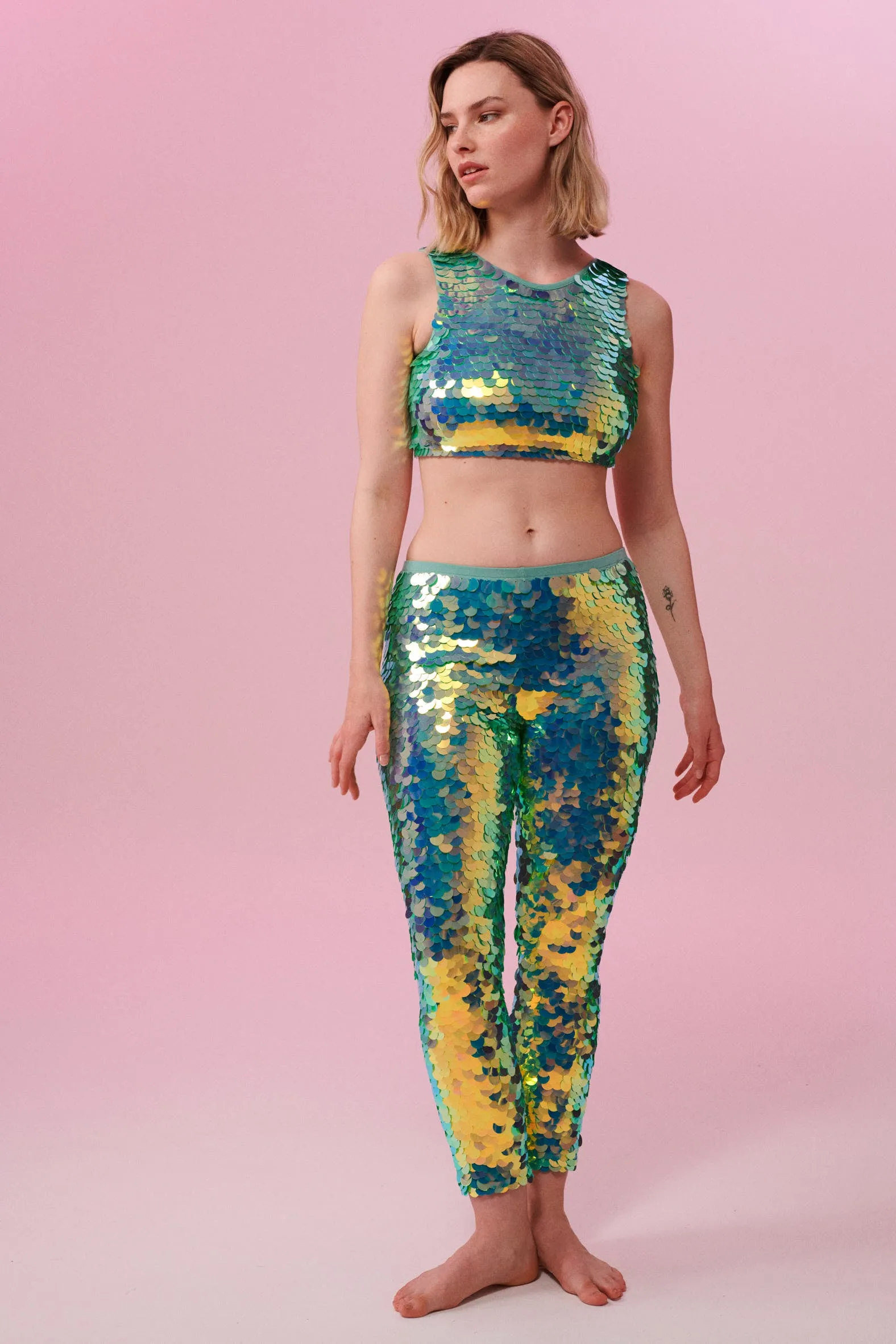 INDUS SEQUIN LEGGINGS - CHAMELEON