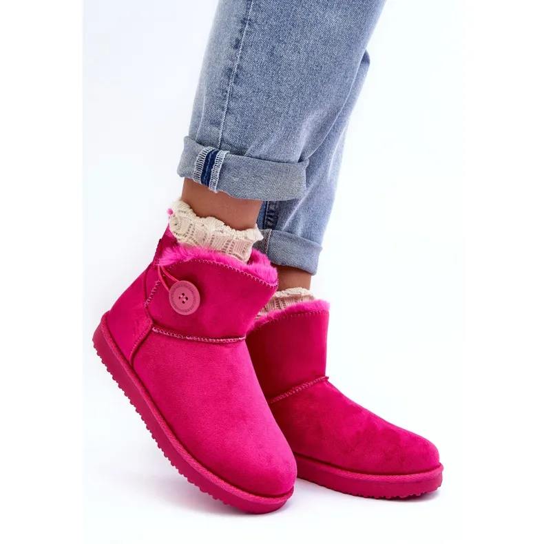 Insulated Women's Snow Boots With Fuchsia Siriol Decoration pink