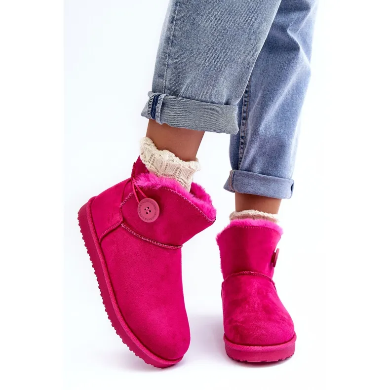 Insulated Women's Snow Boots With Fuchsia Siriol Decoration pink