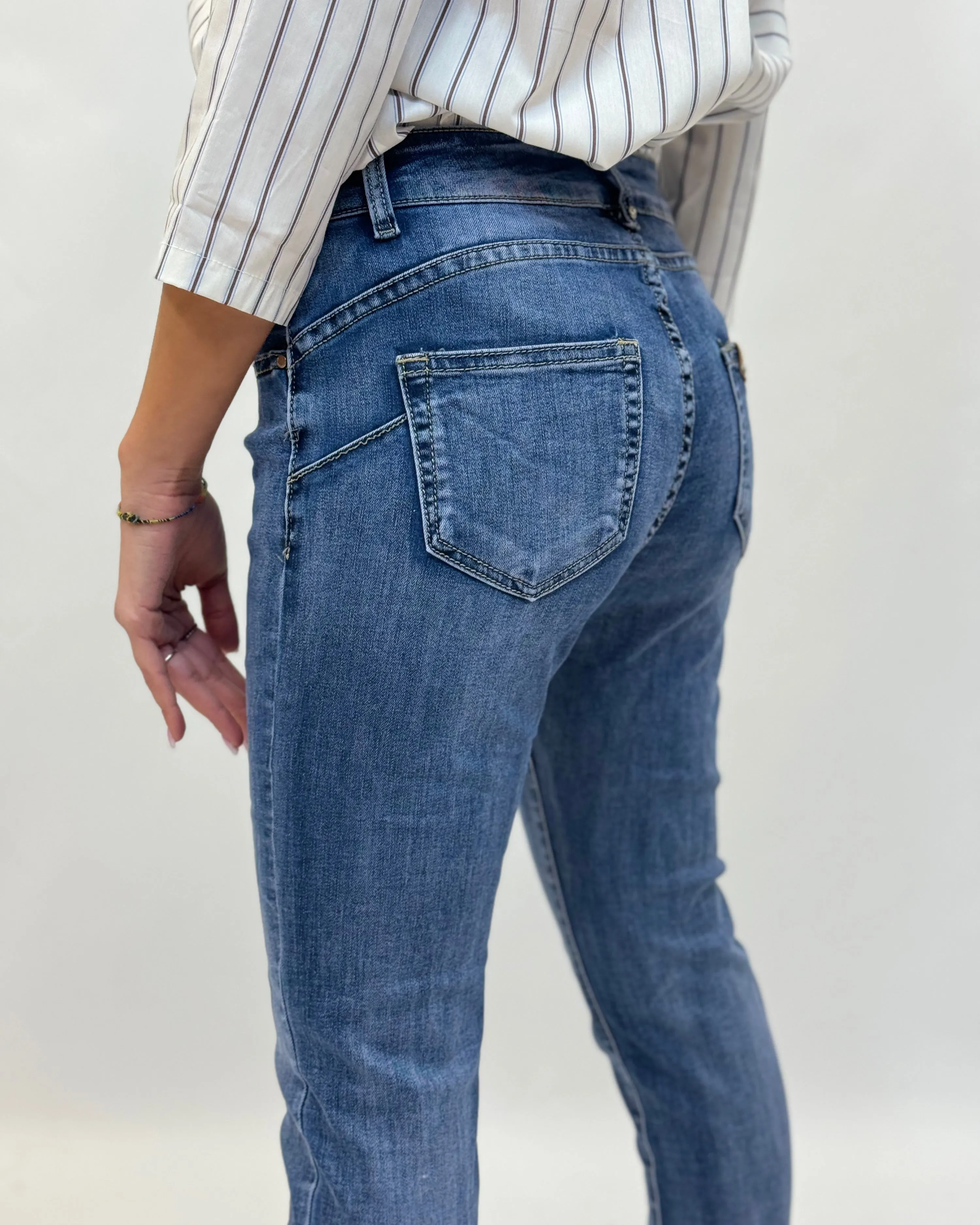 Jeans skinny fit in denim scuro