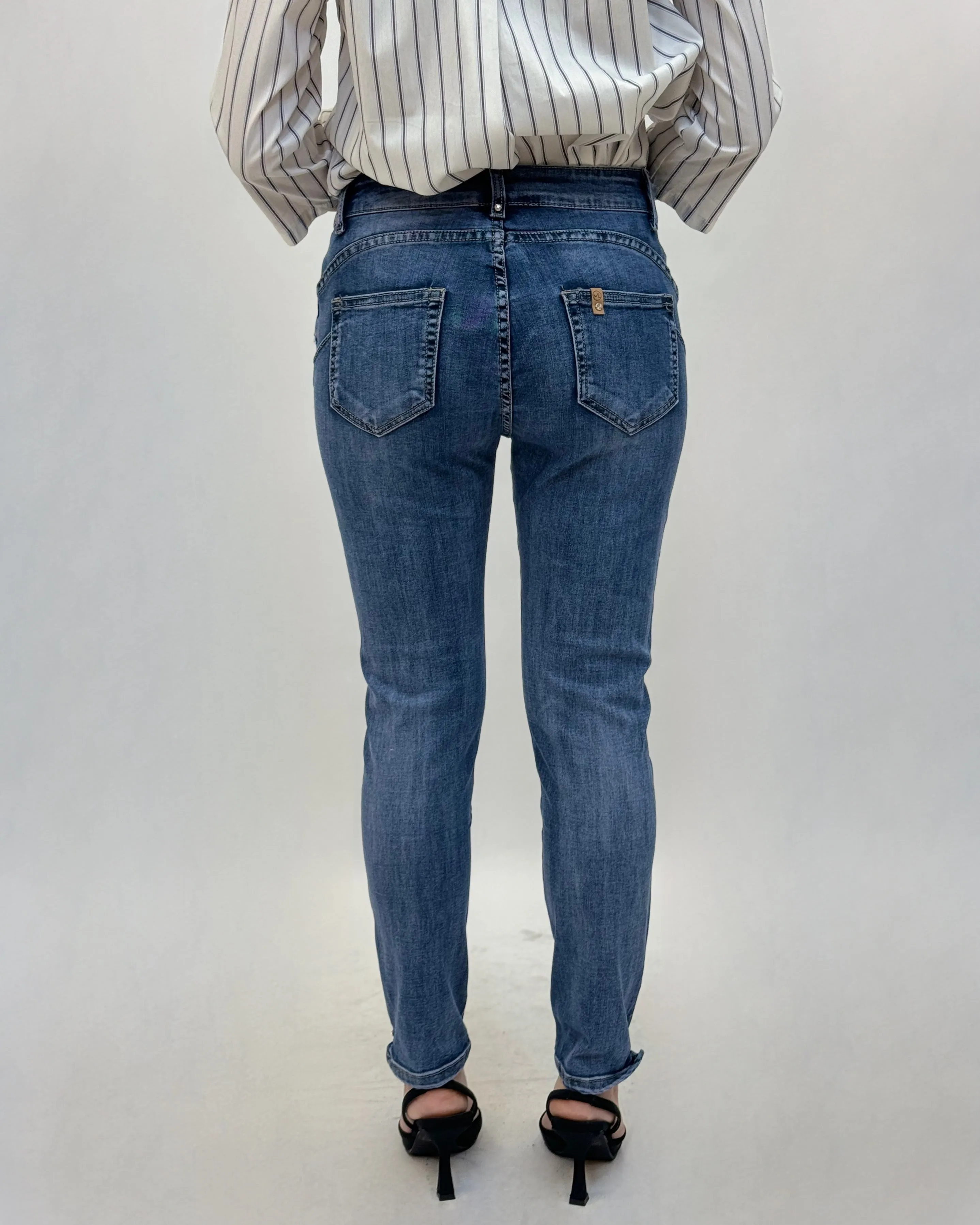 Jeans skinny fit in denim scuro