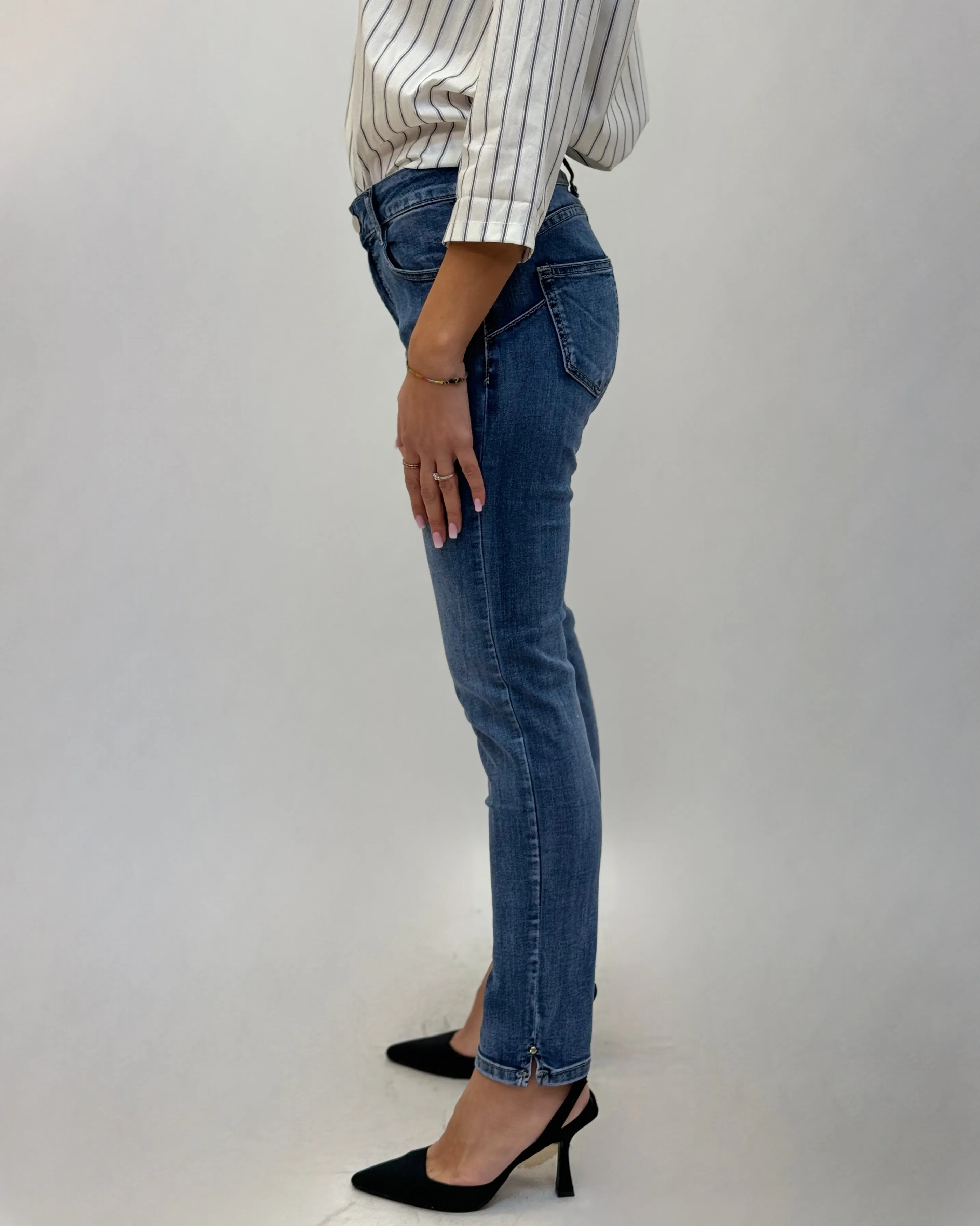 Jeans skinny fit in denim scuro