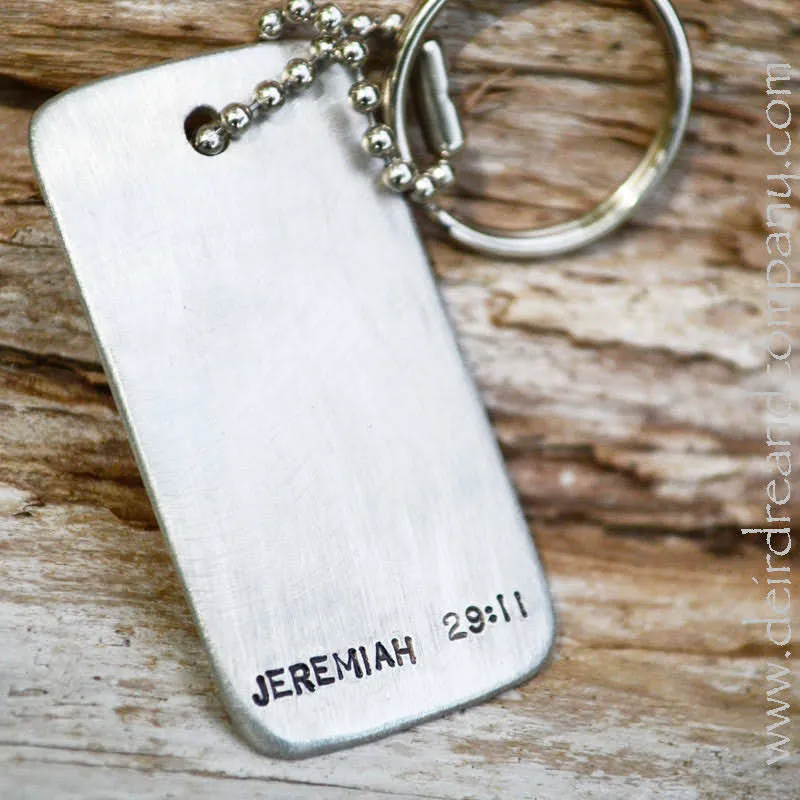 Jeremiah 29:11 Pewter Dog Tag Key Chain