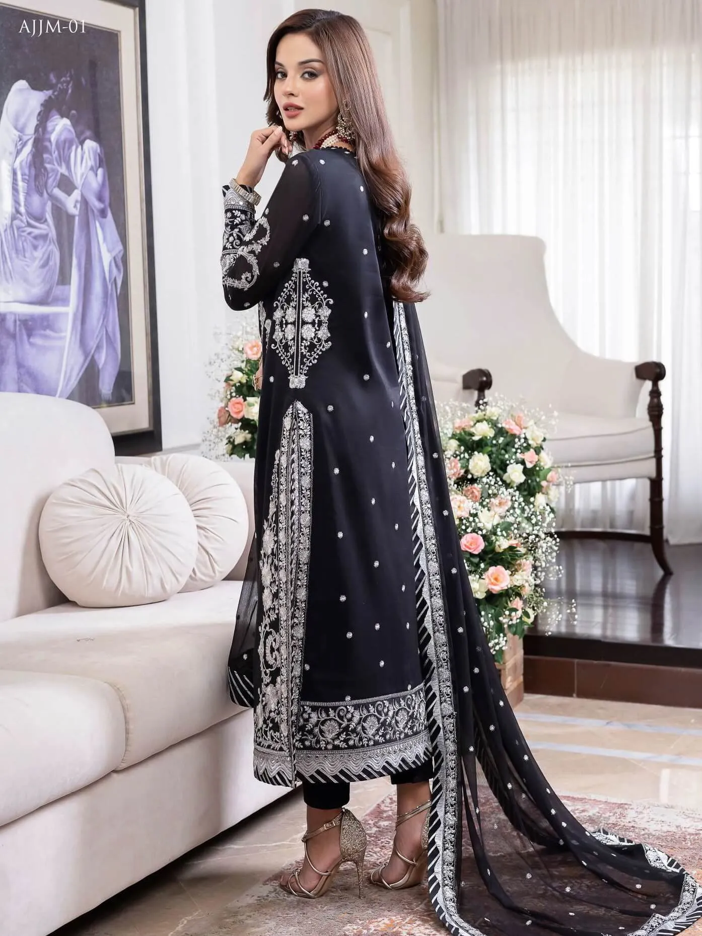 Jhilmil by Asim Jofa Unstitched Embroidered 3 Piece Suit AJJM-01